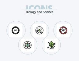 paquete de iconos llenos de línea de biología 5 diseño de iconos. experimento. biología. experimento. aprendiendo. conocimiento vector