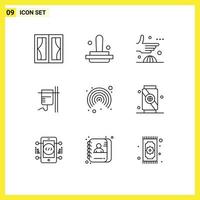 Universal Icon Symbols Group of 9 Modern Outlines of transfusion medical stamp healthcare handshake Editable Vector Design Elements