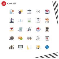 Modern Set of 25 Flat Colors and symbols such as marketing ux bank ui essential Editable Vector Design Elements