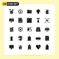 Universal Icon Symbols Group of 25 Modern Solid Glyphs of information cloud storage target business download Editable Vector Design Elements