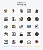 Creative Thanksgiving 25 Line FIlled icon pack  Such As thanksgiving. menu. celebration. food. party vector