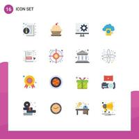 Set of 16 Modern UI Icons Symbols Signs for upload reading thanksgiving cloud error Editable Pack of Creative Vector Design Elements