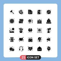 25 Universal Solid Glyphs Set for Web and Mobile Applications application file muslim share legal document Editable Vector Design Elements