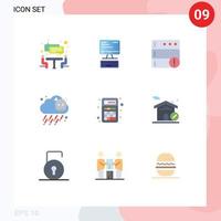 9 Creative Icons Modern Signs and Symbols of interaction apps database app pollution Editable Vector Design Elements