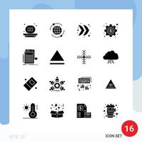 paquete de iconos de vector de stock de 16 signos y símbolos de línea para calcular dirección de auditoría contabilidad dinero elementos de diseño de vector editables