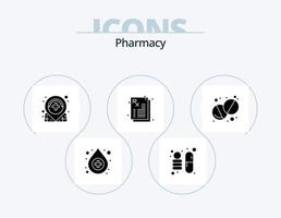 paquete de iconos de glifos de farmacia 5 diseño de iconos. . píldora. ubicación. farmacia. prescripción vector