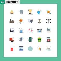 25 Universal Flat Colors Set for Web and Mobile Applications cart performance paper human avatar Editable Vector Design Elements