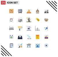 Set of 25 Modern UI Icons Symbols Signs for hot beach cone tag label Editable Vector Design Elements