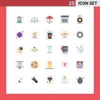 Modern Set of 25 Flat Colors and symbols such as text web entrepreneur page investment Editable Vector Design Elements