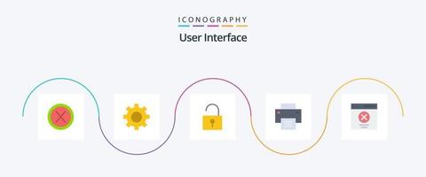 User Interface Flat 5 Icon Pack Including communication. user. user. line. basic vector