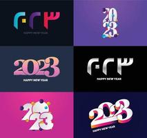 Big Collection of 2023 Happy New Year symbols Cover of business diary for 2023 with wishes vector