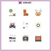 9 Universal Flat Colors Set for Web and Mobile Applications wire electronic instruments cable night Editable Vector Design Elements