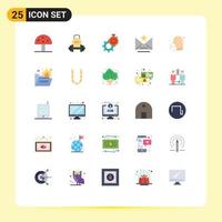 Universal Icon Symbols Group of 25 Modern Flat Colors of mark email kettlebell watch gear Editable Vector Design Elements