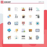 25 Flat Color concept for Websites Mobile and Apps jewel earrings listing transfer data transfer Editable Vector Design Elements