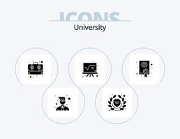 paquete de iconos de glifos universitarios 5 diseño de iconos. grado. fórmula. caja. educación. matemáticas vector
