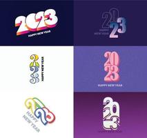 Big Set of 2023 Happy New Year logo text design 2023 number design template vector