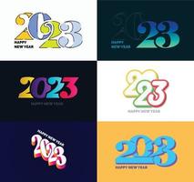 Big Set of 2023 Happy New Year logo text design 2023 number design template vector