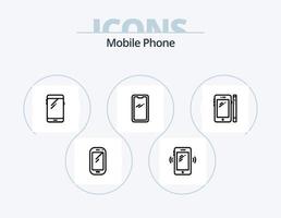 paquete de iconos de línea de teléfono móvil 5 diseño de iconos. . . cargando Samsung. móvil vector