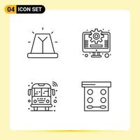 Pictogram Set of 4 Simple Filledline Flat Colors of alert smart siren marketing beauty Editable Vector Design Elements