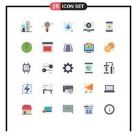 Pack of 25 Modern Flat Colors Signs and Symbols for Web Print Media such as valentine search chemistry magnifying down Editable Vector Design Elements