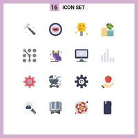 16 Universal Flat Colors Set for Web and Mobile Applications password code robot access shopping Editable Pack of Creative Vector Design Elements