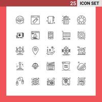 Set of 25 Vector Lines on Grid for catalogue brochure web ad towel Editable Vector Design Elements