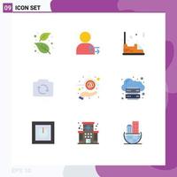 User Interface Pack of 9 Basic Flat Colors of ui refresh right camera vehicle Editable Vector Design Elements