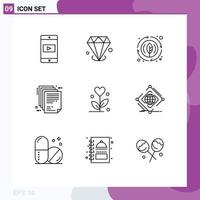 9 Thematic Vector Outlines and Editable Symbols of love file energy enterprise architecture deliverable Editable Vector Design Elements