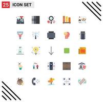 conjunto de 25 iconos de ui modernos símbolos signos para estantes de medición ubicación biblioteca escolar elementos de diseño vectorial editables vector