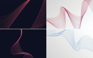 Collection of geometric minimal lines pattern set vector