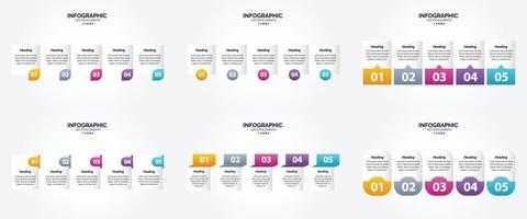 ilustración vectorial infografía conjunto de diseño plano para folleto publicitario y revista vector