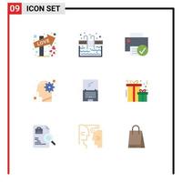 Universal Icon Symbols Group of 9 Modern Flat Colors of solution mind computers idea hardware Editable Vector Design Elements