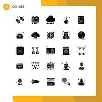 Universal Icon Symbols Group of 25 Modern Solid Glyphs of watch accessorize fashion climate accessory weather Editable Vector Design Elements