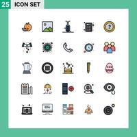 paquete de iconos de vector de stock de 25 signos y símbolos de línea para elementos de diseño de vector editables de contabilidad matemática llena de cálculo de solicitud