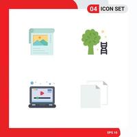 4 Universal Flat Icons Set for Web and Mobile Applications cleander player brosher science marketing Editable Vector Design Elements