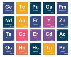 20 Preiodic table of the elements Icon Pack Design vector