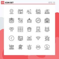 Modern Set of 25 Lines Pictograph of business manufacturing factory factory environment Editable Vector Design Elements