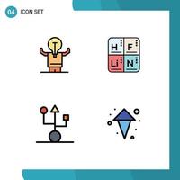 4 User Interface Filledline Flat Color Pack of modern Signs and Symbols of business computers person table gadget Editable Vector Design Elements