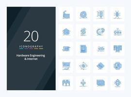 20 Hardware Engineering And Internet Blue Color icon for presentation vector