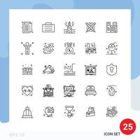 Group of 25 Lines Signs and Symbols for native advertising native writing line education Editable Vector Design Elements