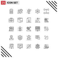 25 Thematic Vector Lines and Editable Symbols of kit vehicles electronics automobile nature Editable Vector Design Elements