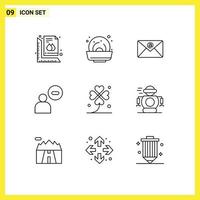 User Interface Pack of 9 Basic Outlines of ireland clover email less man Editable Vector Design Elements