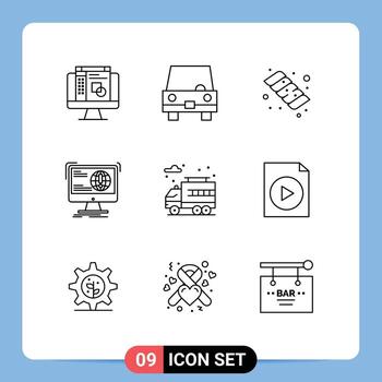 Modern Set of 9 Outlines and symbols such as life web camping website content Editable Vector Design Elements