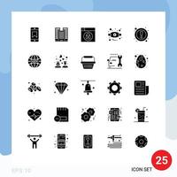 25 Universal Solid Glyphs Set for Web and Mobile Applications gdpr ui lock interface mask Editable Vector Design Elements