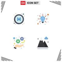 Mobile Interface Flat Icon Set of 4 Pictograms of clinic seo business solutions activities Editable Vector Design Elements