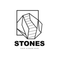 logotipo de piedra, piedra vectorial moderna con estilo de línea geométrica, diseño para decoración estética, producto moderno de marca, icono simple línea de geometría estética abstracta vector