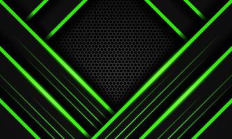 Futuristic Gaming Background with a hexagon pattern design with black and dark green colors vector