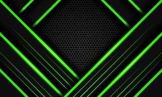 Futuristic Gaming Background with a hexagon pattern design with black and dark green colors vector