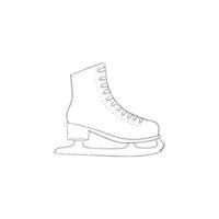 Ice skates vector hand drawn icon. Doodle skates drawn in a simple sketch style.