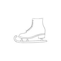 Ice skates vector hand drawn icon. Doodle skates drawn in a simple sketch style.